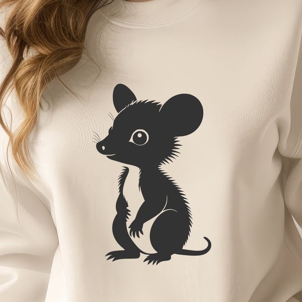 A detailed digital design of a possum, suitable for various applications and uses.
