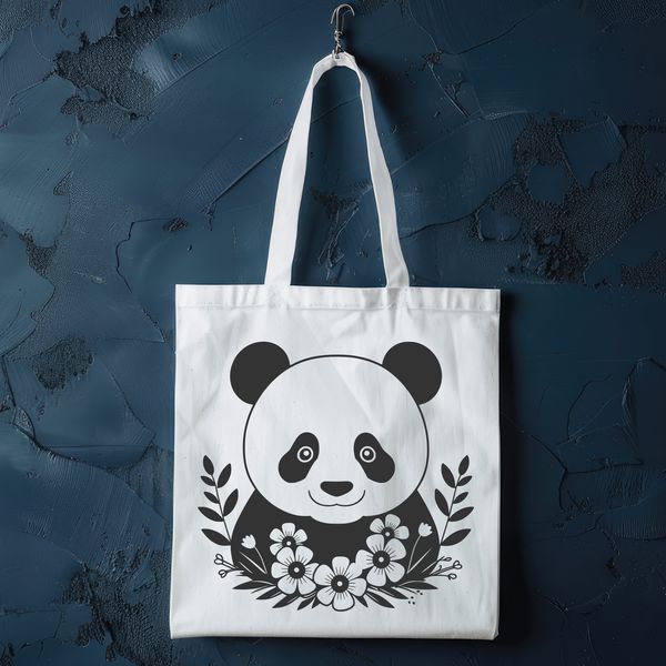 Wildlife Vector Art Panda Illustration A detailed vector illustration of a panda in a natural environment, suitable for graphic design and digital crafts.