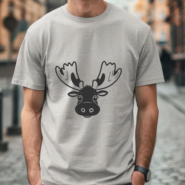 Majestic moose SVG design template Wild animal illustration of a moose in vector format.