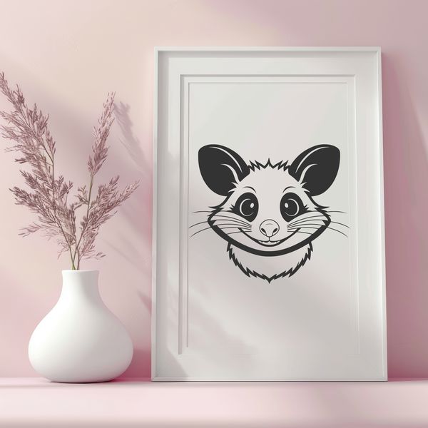 Wildlife Illustration - Possum SVG Clip Art A wildlife-inspired illustration of a possum in vector format.