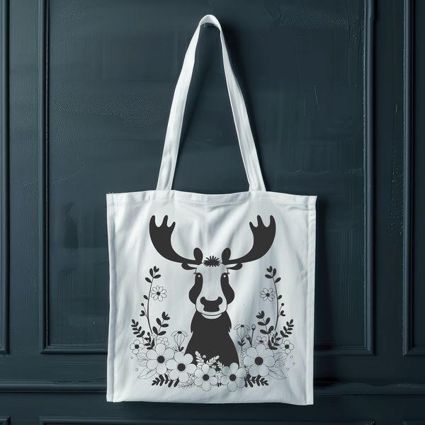 Antlered Animal Illustration A majestic wild animal with antlers and hooves.