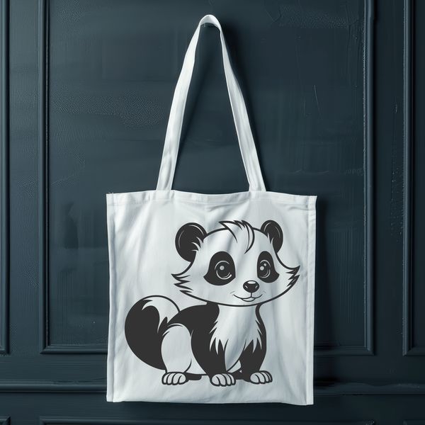 Black and White Skunk Illustration A black and white vector illustration of a skunk animal.
