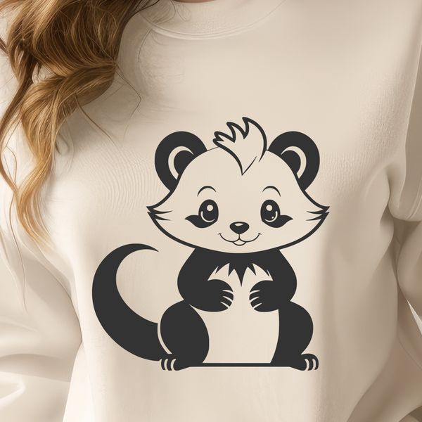 Skunk Clip Art Vector Design An SVG vector design featuring a skunk as a reusable clip art element.