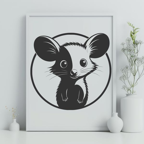 Vector illustration of a wild animal possum in detailed design.