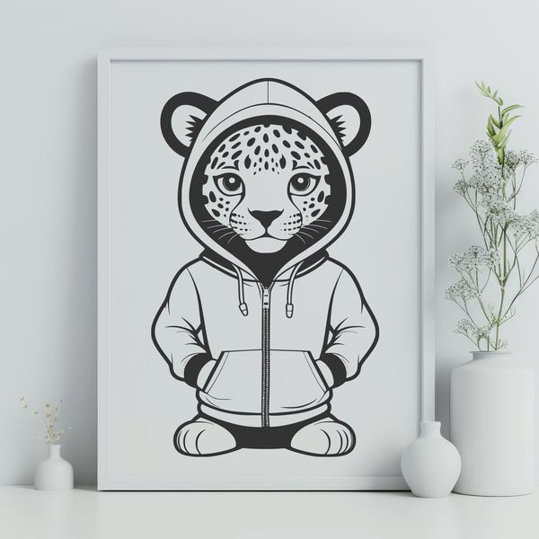 Beautiful Big Cat Design in SVG Format Illustrated Jaguar illustration in vector format.
