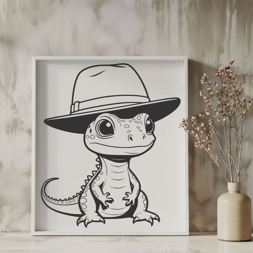 Simple Reptile Illustration A vector illustration of a reptile lizard with a simple design, suitable for digital use.