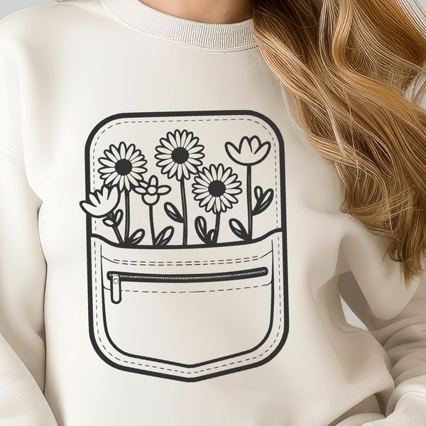 Floral Accessory Design A stylized vector illustration of a flower pocket, suitable for various digital applications.