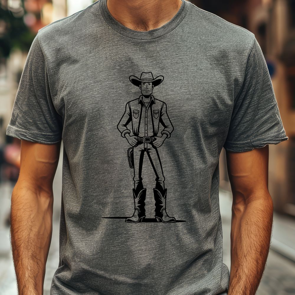 Digital Cowboy Character Vector Art Illustrated cowboy character in a digital vector format suitable for various uses.