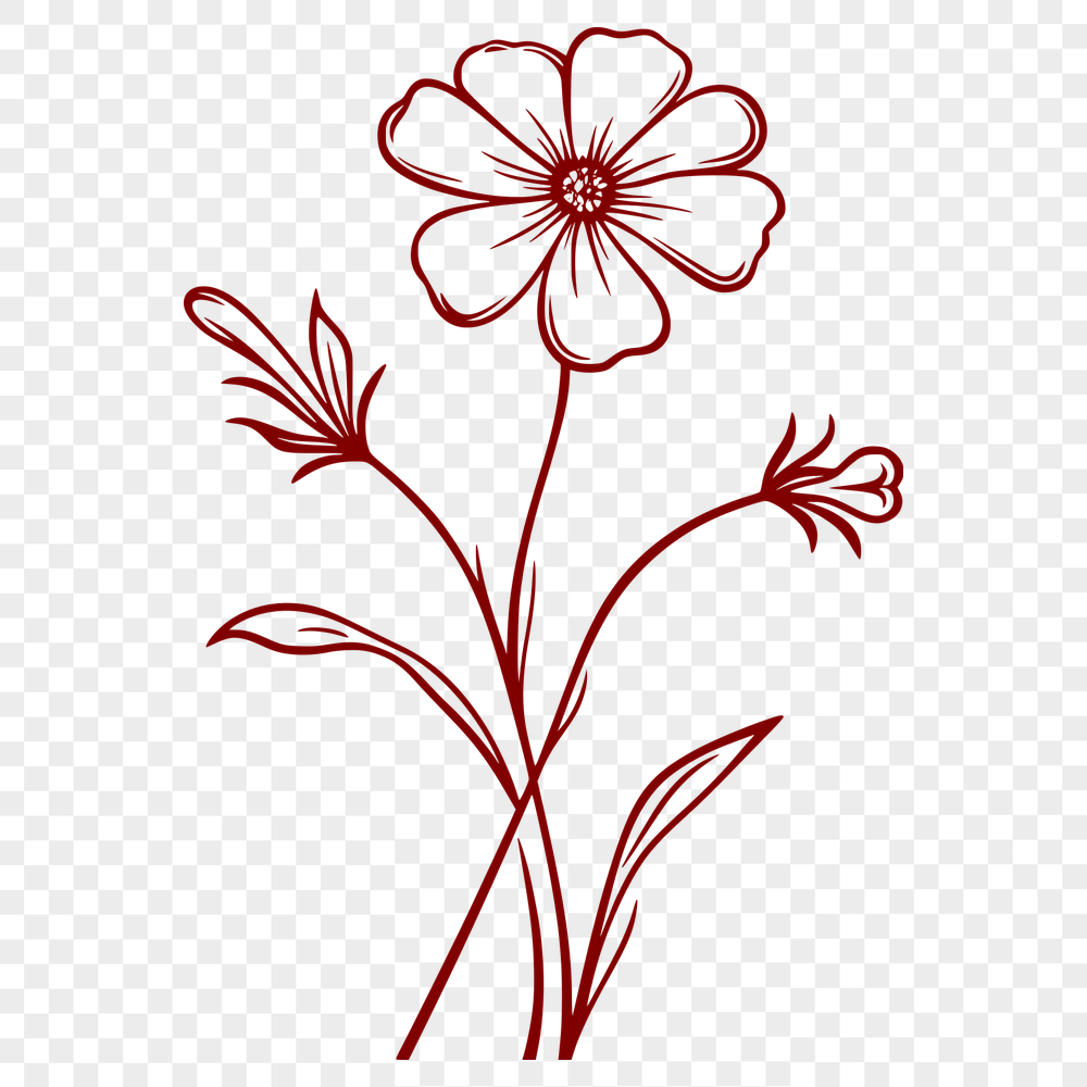 Beautiful Wild Flower SVG - For Craft Project