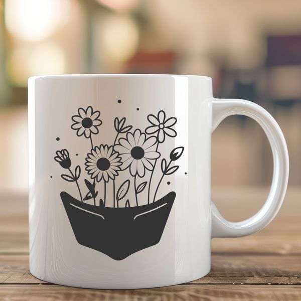 Wild Flower Pocket Template SVG Design An editable vector design for a wild flower-themed pocket template.