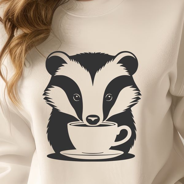 Close-up illustration of a badger, a wild animal native to Europe and North America.