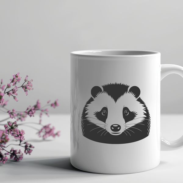 A detailed illustration of a badger's face and body, suitable for vector art designs.