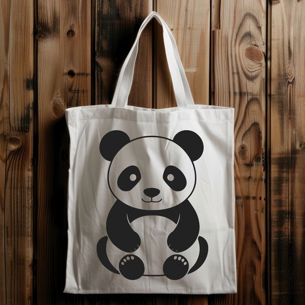 Playful Panda Illustration A black and white illustration of a panda in a playful pose.