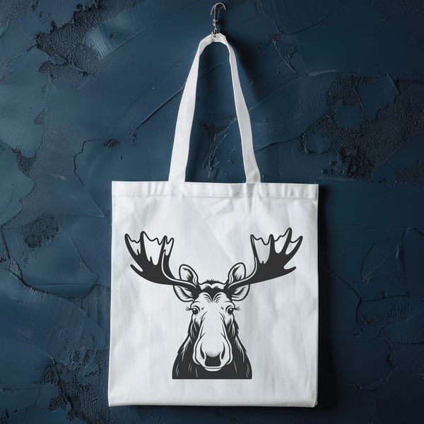 Vector Moose Illustration for Clip Art and Cutting Machines An SVG vector graphic design featuring a large antlered mammal, often used in clip art and cutting machine projects.