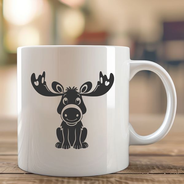 Wildlife Symbol Vector A large, antlered wild animal native to North America, depicted in a digital vector format.