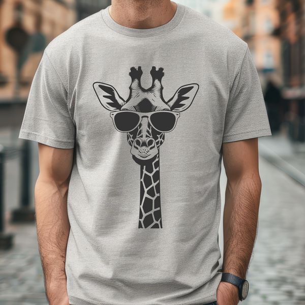 Savannah Sunglasses Giraffe Vector illustration of a giraffe wearing sunglasses on the savannah