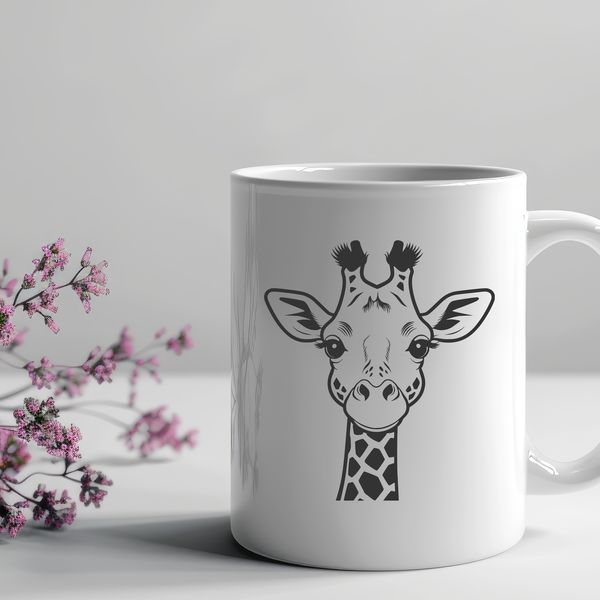 A single giraffe standing in a savannah landscape.
