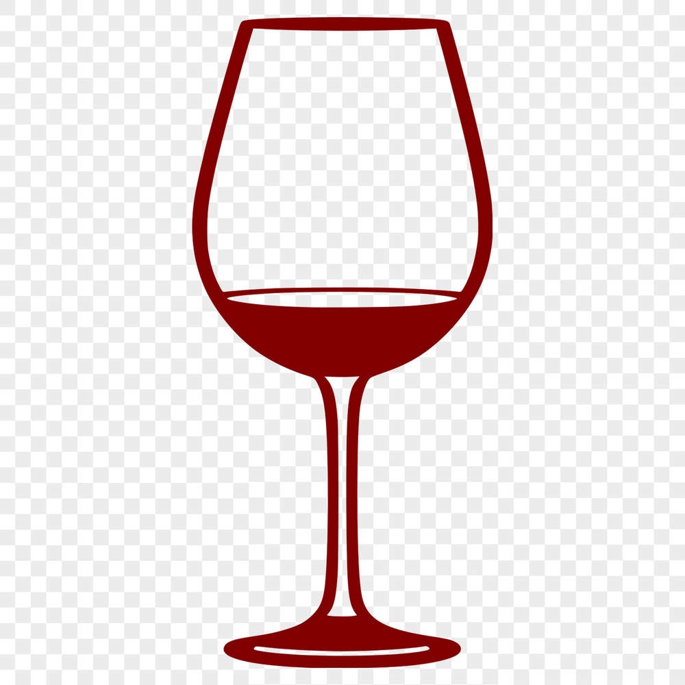 Free Vector Illustration of a Wine Glass An outline design of a glass with wine inside, suitable for digital cutting or laser engraving.
