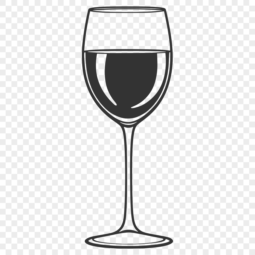 Vector Wine Graphic Design Element A digital illustration of a wine glass filled with red liquid, suitable for various graphic design projects.