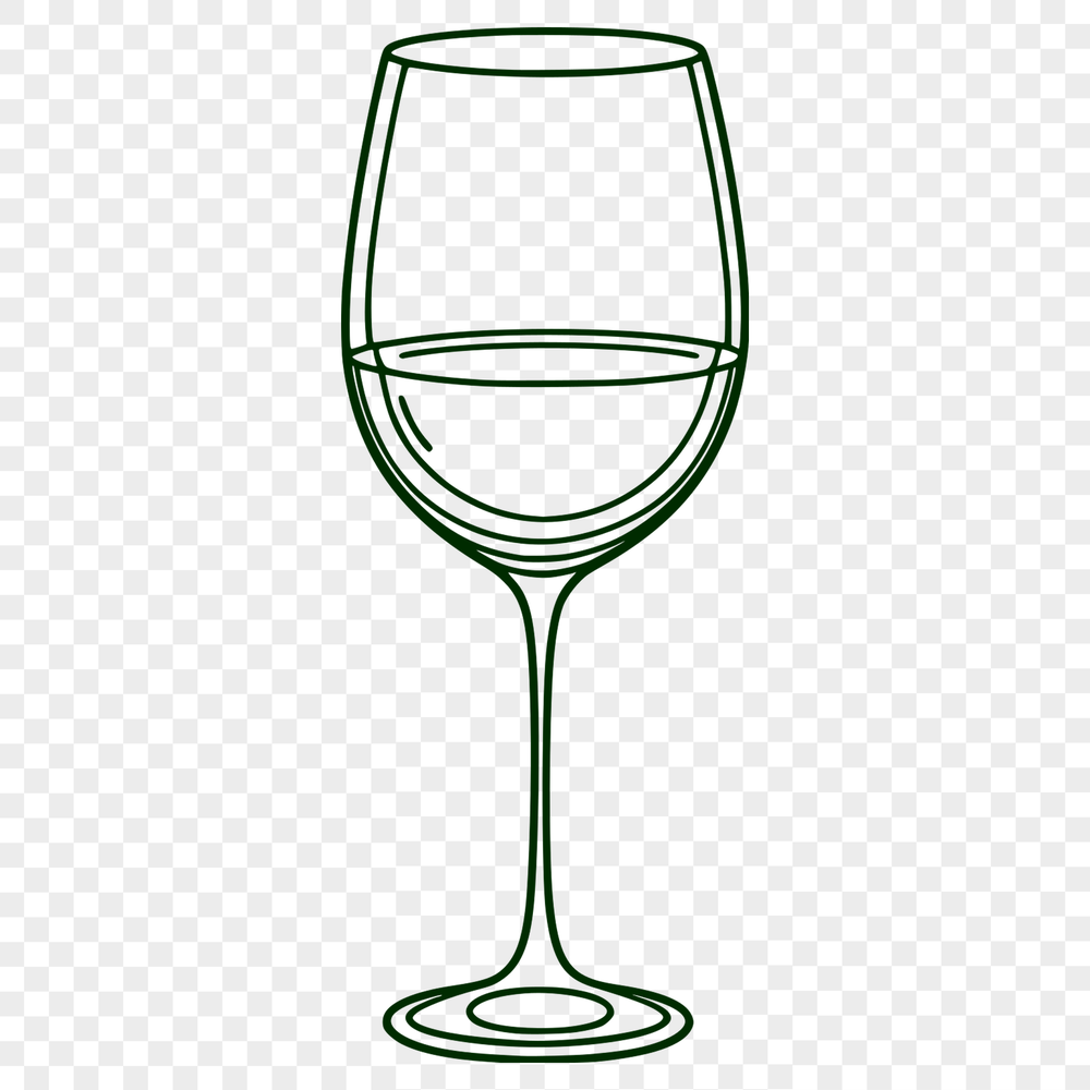 SVG Glass Filled with Red Wine Illustration A transparent clip art illustration of a wine glass filled with red wine.