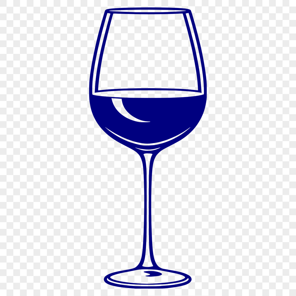 Wine in a Glass Vector Graphic An SVG vector graphic design of a wine bottle in a glass on a table.