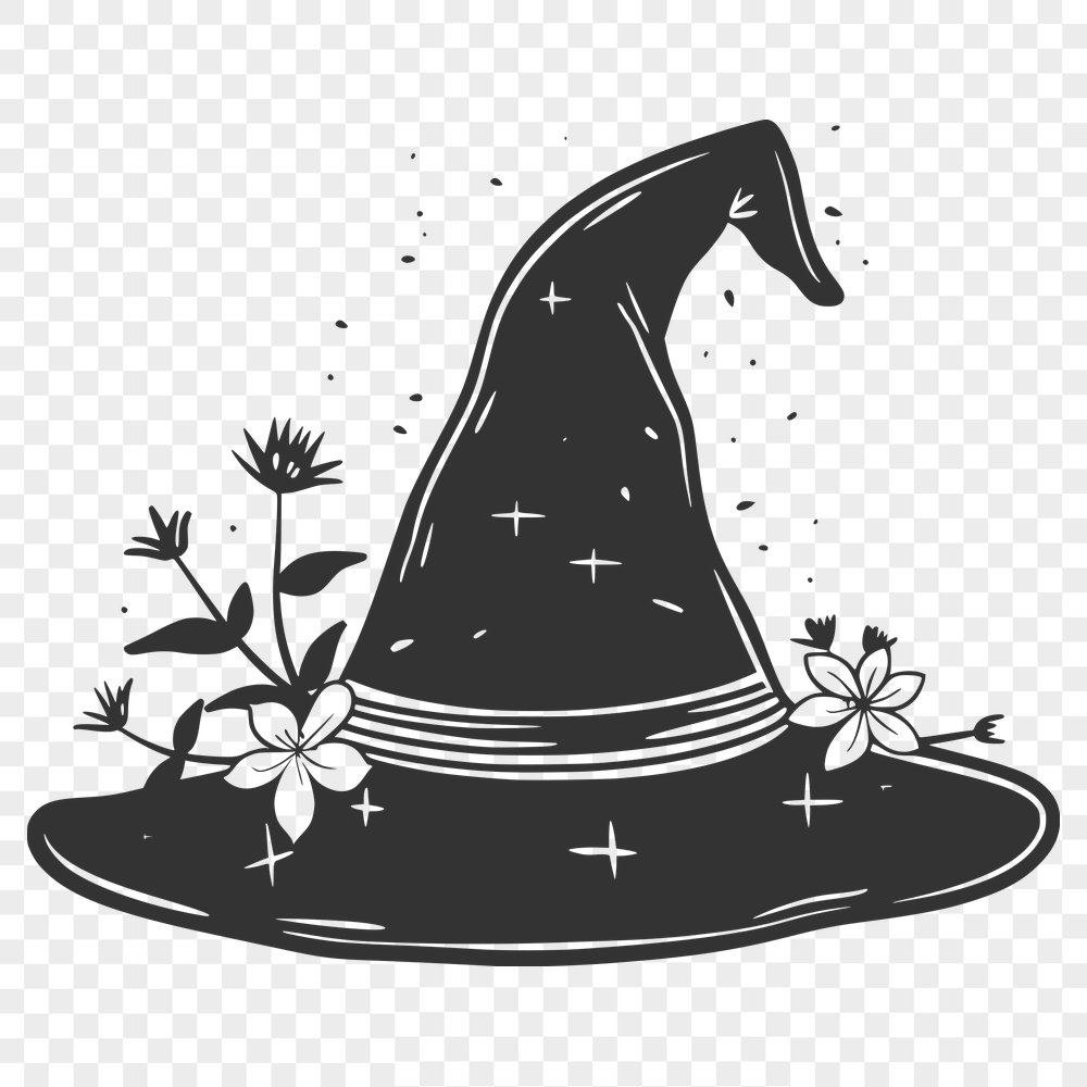 Free Beautiful Witch Hat Artwork