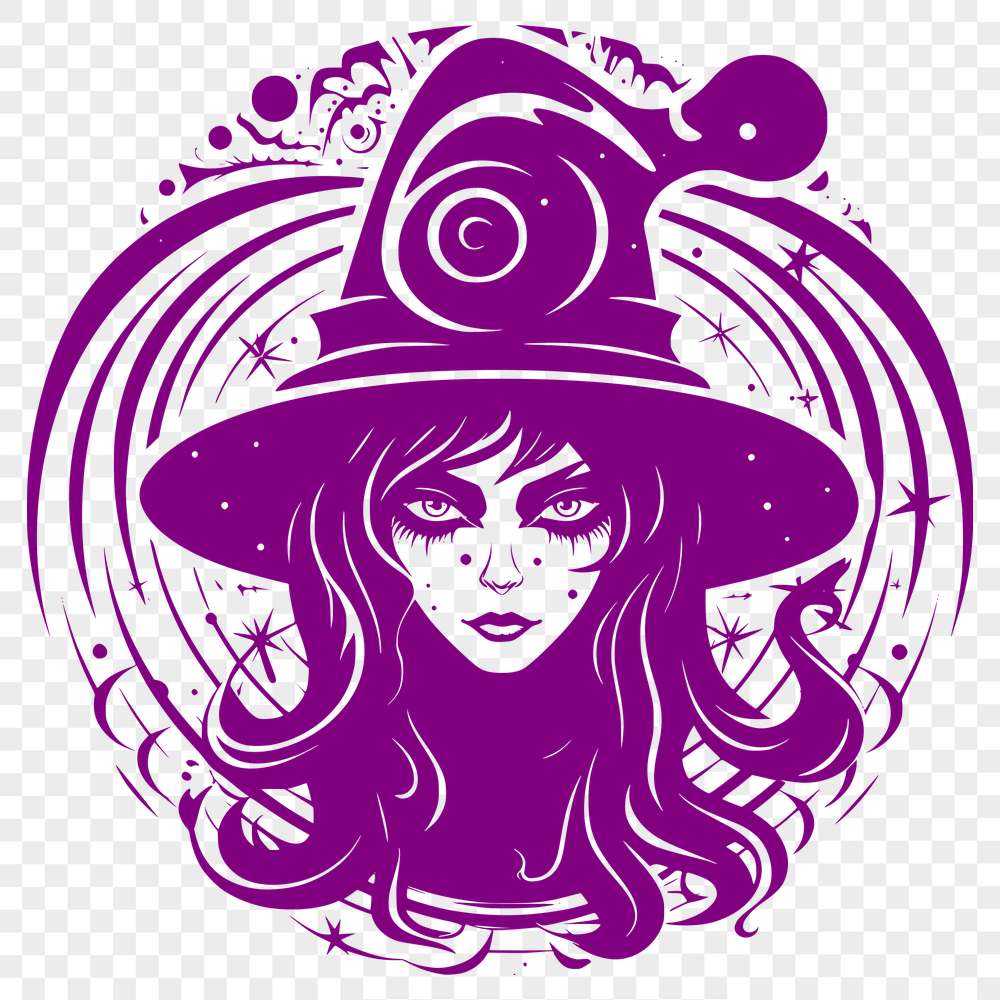 Beautiful Witch SVG, PNG, PDF And DXF Files