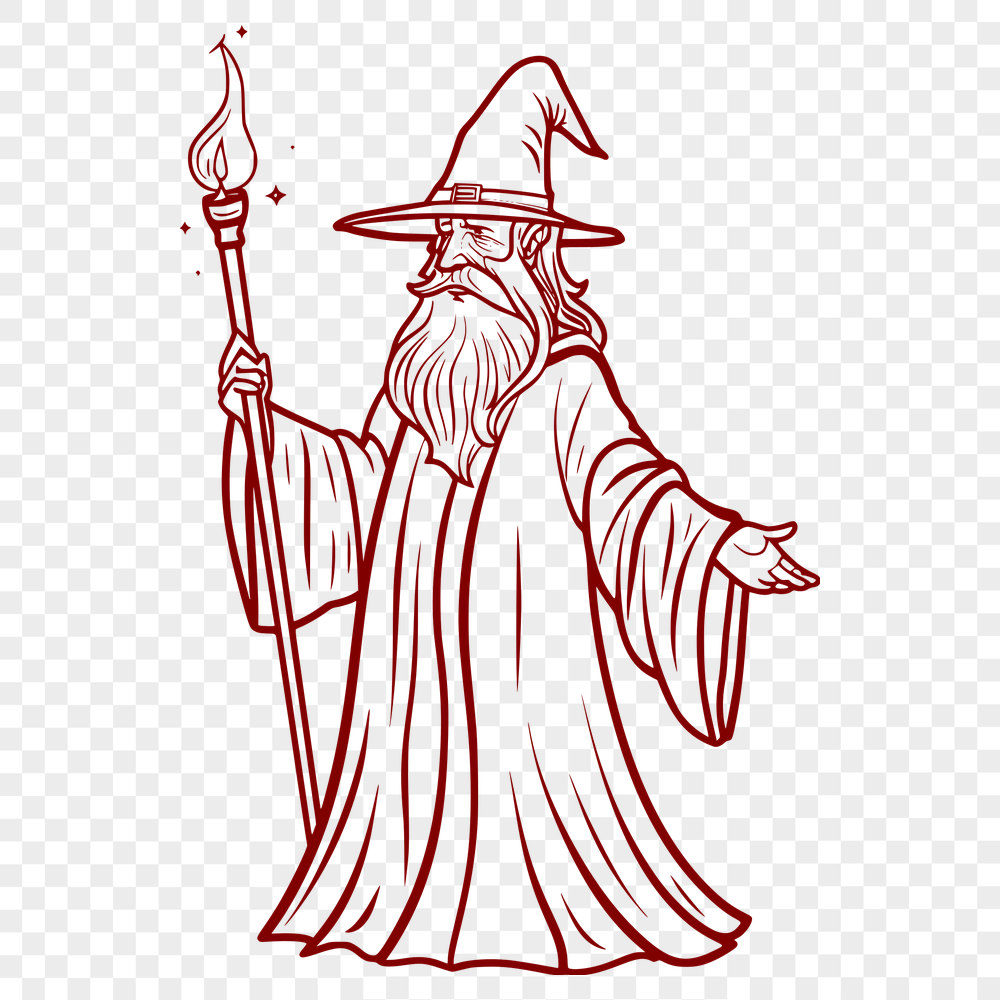 Free Free Wizard Drawing