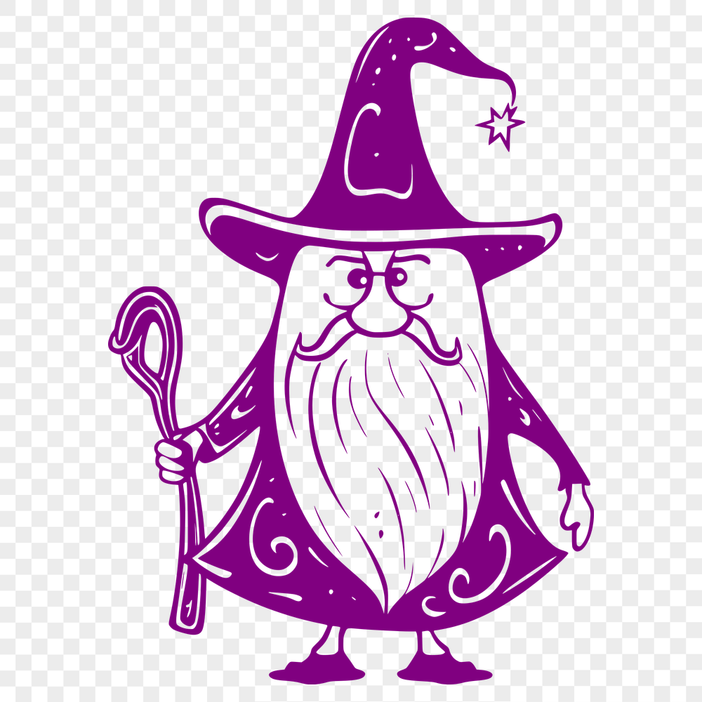 Beautiful Wizard SVG, PNG, PDF And DXF Files