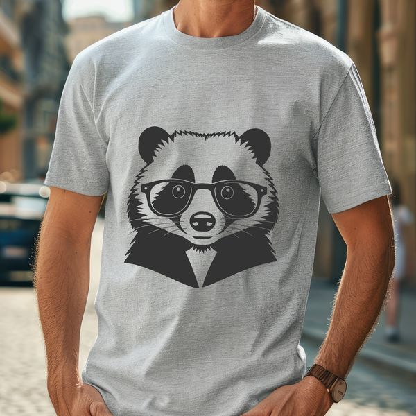 Cute Badger in Spectacles A cartoon illustration of a badger wearing glasses, suitable for various graphic design applications.