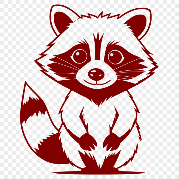 An illustration of a racoon in vector format.
