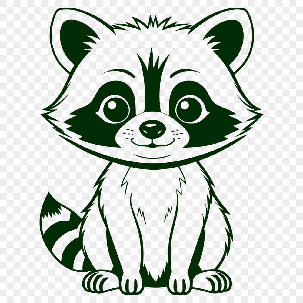Raccoon Clip Art SVG Vector Graphic A raccoon SVG graphic design element suitable for cutting machines and laser engraving tools.