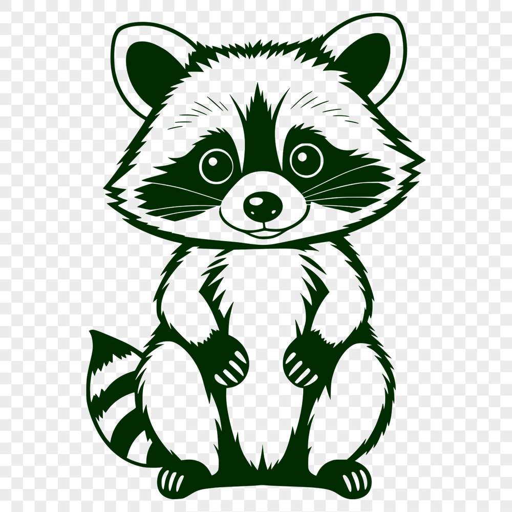 Vector Graphic Raccoon Clip Art A high-quality digital image of a raccoon, created as a vector graphic using SVG format.