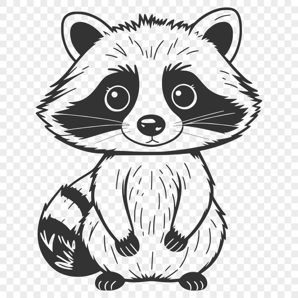 Raccoon SVG Graphic An SVG graphic representation of a raccoon suitable for digital design.