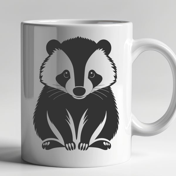 Vector Badger Design for Crafts and Art A detailed illustration of a badger, a wild animal native to certain regions.