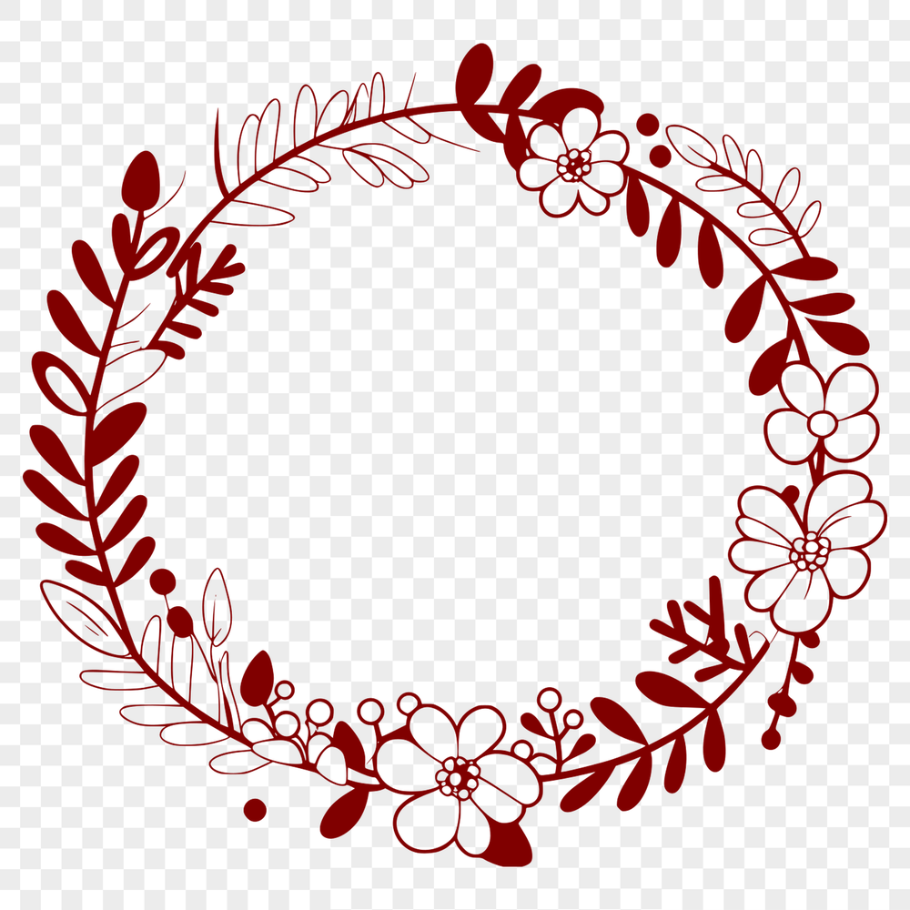 Floral Wreath Vector Art Design A floral wreath design created as a vector art template for digital and craft projects.