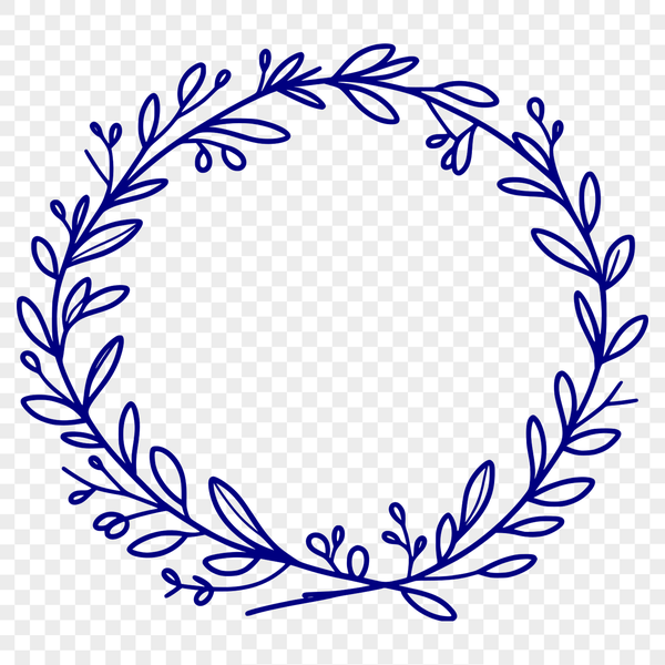 Elegant SVG Wreath Template A floral wreath design created using vector art, ideal for cutting machines or laser cutters.