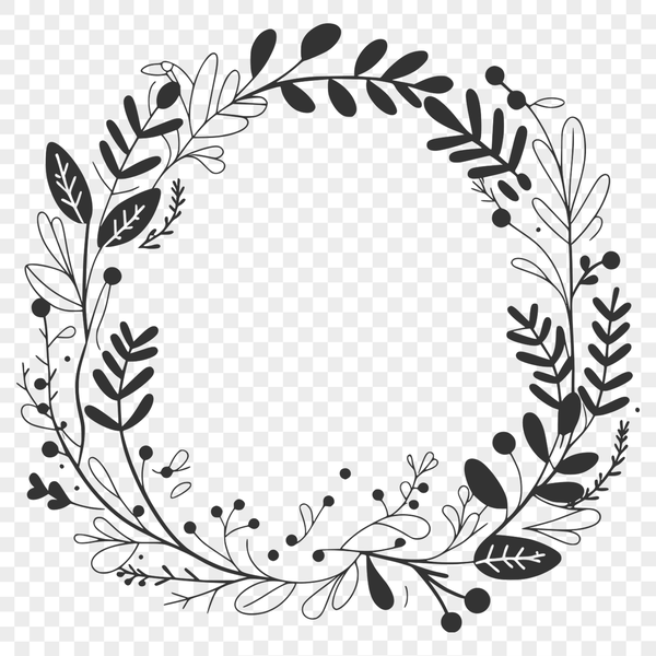 Creative SVG Flower Wreath Artwork A floral wreath design composed of vector shapes for digital and print applications.