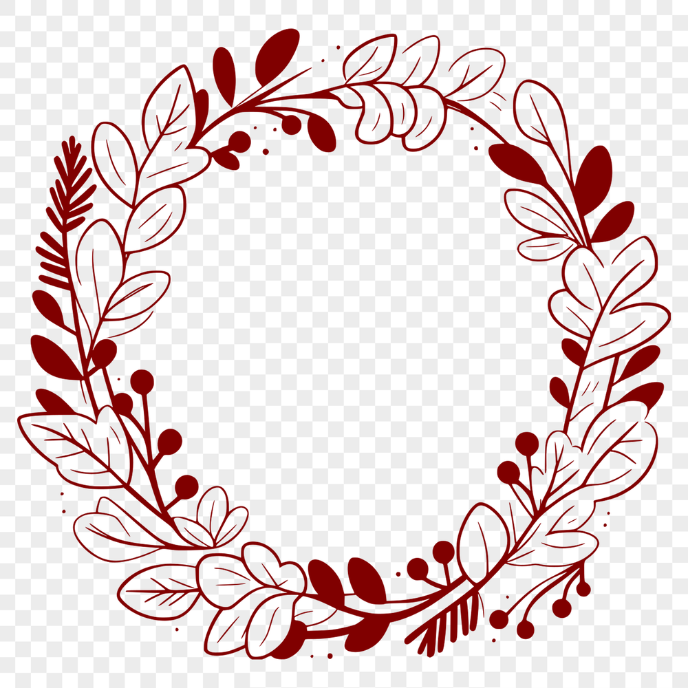 Free Vector Wreath SVG File Download A decorative floral wreath design made with vector shapes.