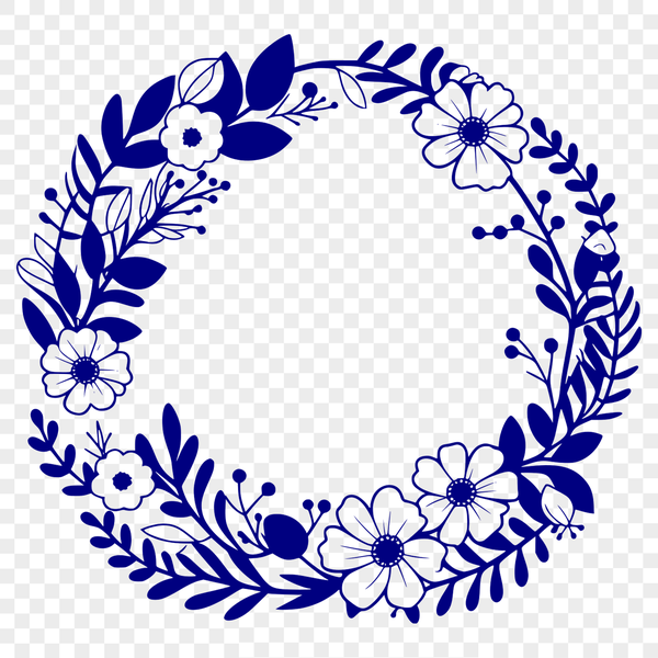 Beautiful Vector Wreath Illustration An intricately designed vector floral wreath illustration, ideal for use in graphic design, web development, and DIY crafts.