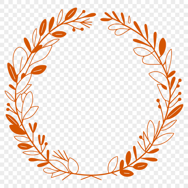 Decorative floral wreath design in vector format.