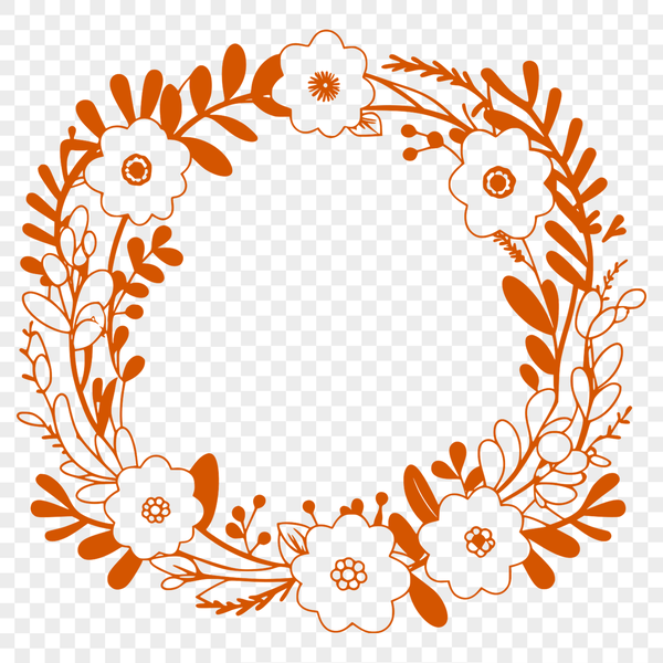 Floral Wreath Design SVG Vector Art A floral wreath design created as a vector image suitable for various applications.