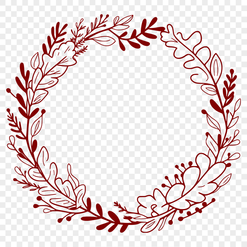 Beautiful Digital Floral Wreath Design A digital floral wreath design created as an SVG file, suitable for various cutting machines.