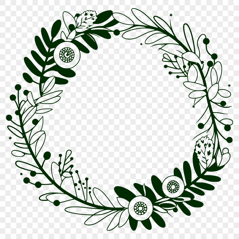 Editable SVG Wreath Template Download A floral wreath design created as an editable vector art file in SVG format.