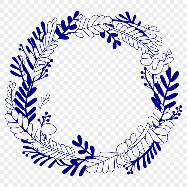 Beautiful Wreath Clip Art for Crafting A digital floral wreath design suitable for various cutting machines and crafts.