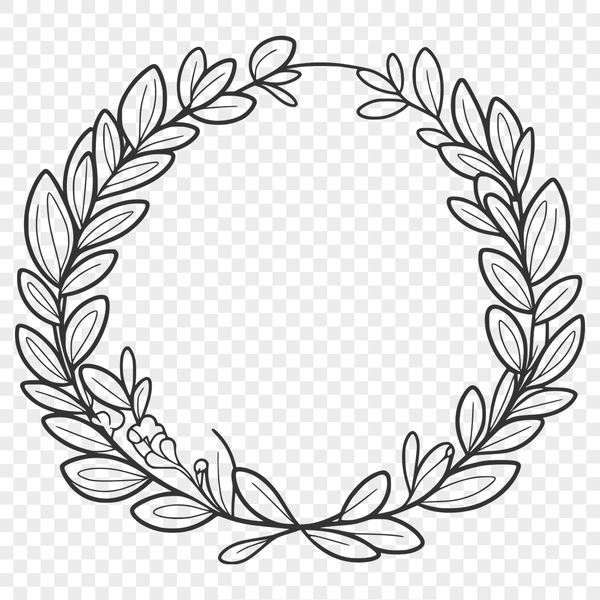 A delicate floral wreath design created in vector art format.