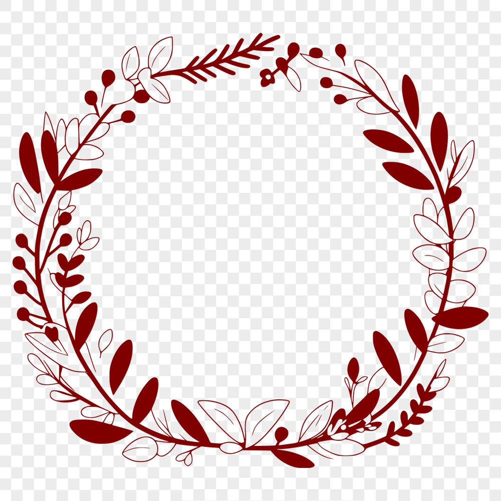 Beautiful Digital Wreath Illustration A floral wreath designed as vector art for digital editing.