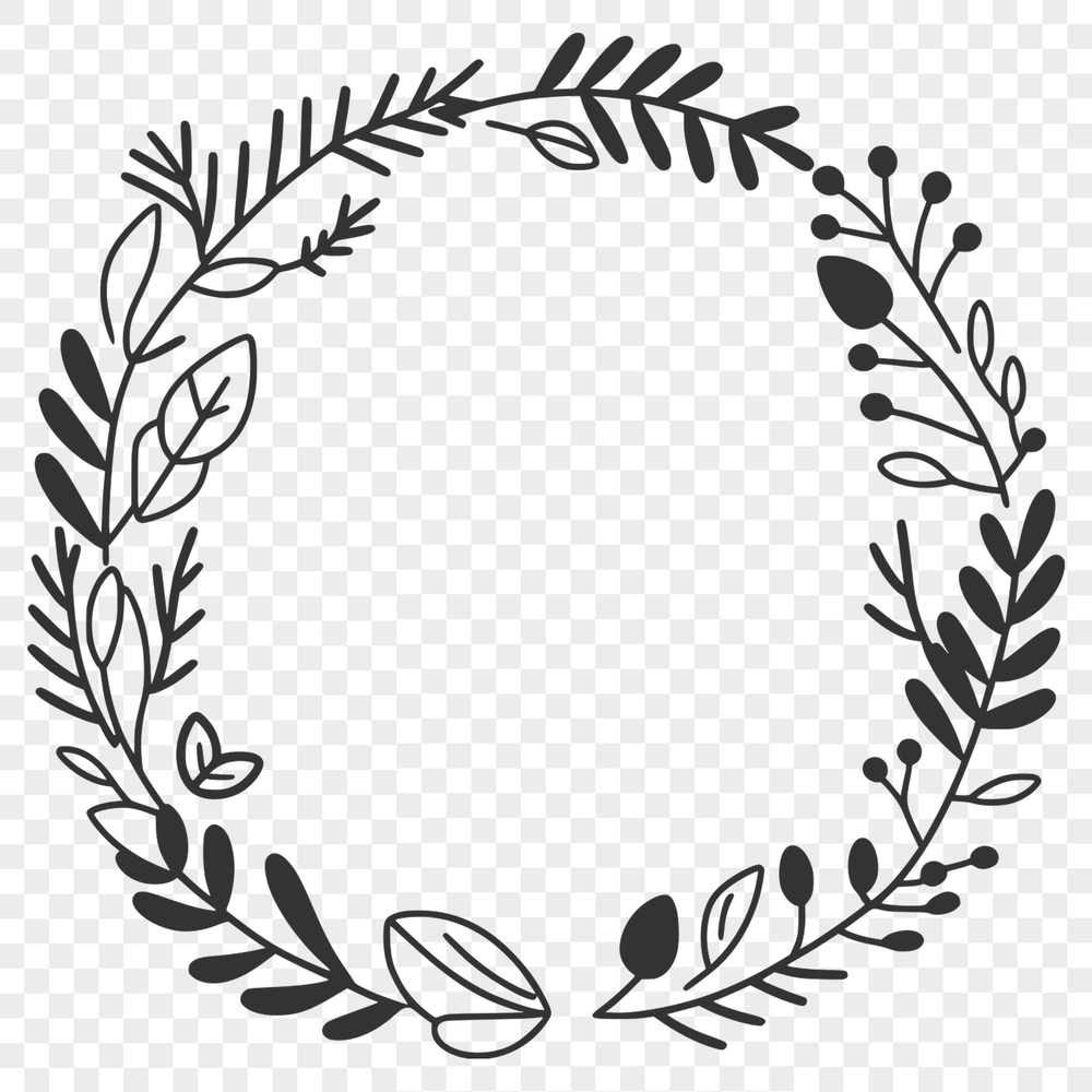 Elegant Floral Wreath Design SVG A floral design SVG vector image used to create custom graphics.