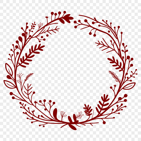 A decorative floral wreath design for crafting projects.