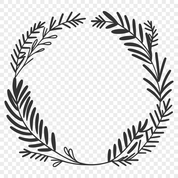 Floral Wreath Illustration in High-Quality SVG Format A high-quality digital floral wreath illustration suitable for various cutting machines and graphic design software.